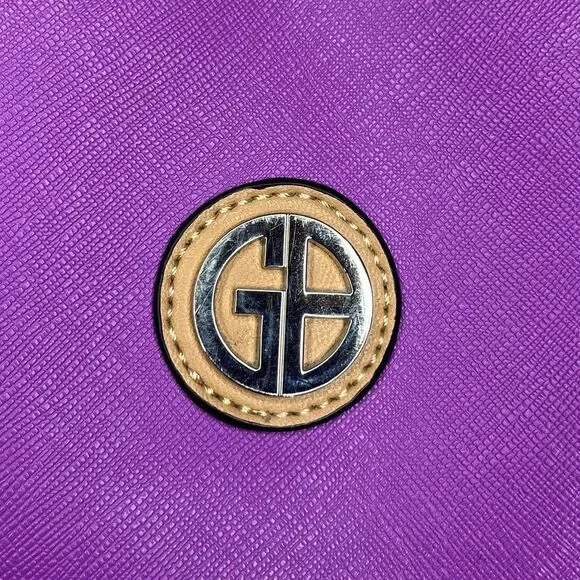 Giani Bernini Saffiano Bright Purple Tote Bag Leather Purse Medium Sized - Picture 5 of 15